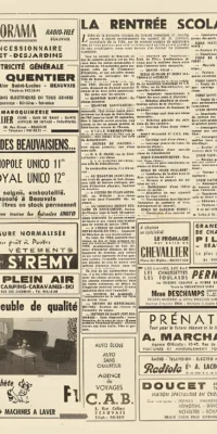 Publicité pour le vin des Beauvaisies, Monopole Unico 11° et Royal Unico 12°.