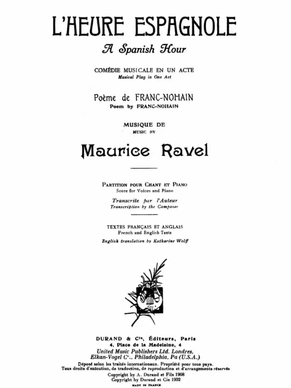 L’heure Espagnole - Ravel - Gallica- BNF